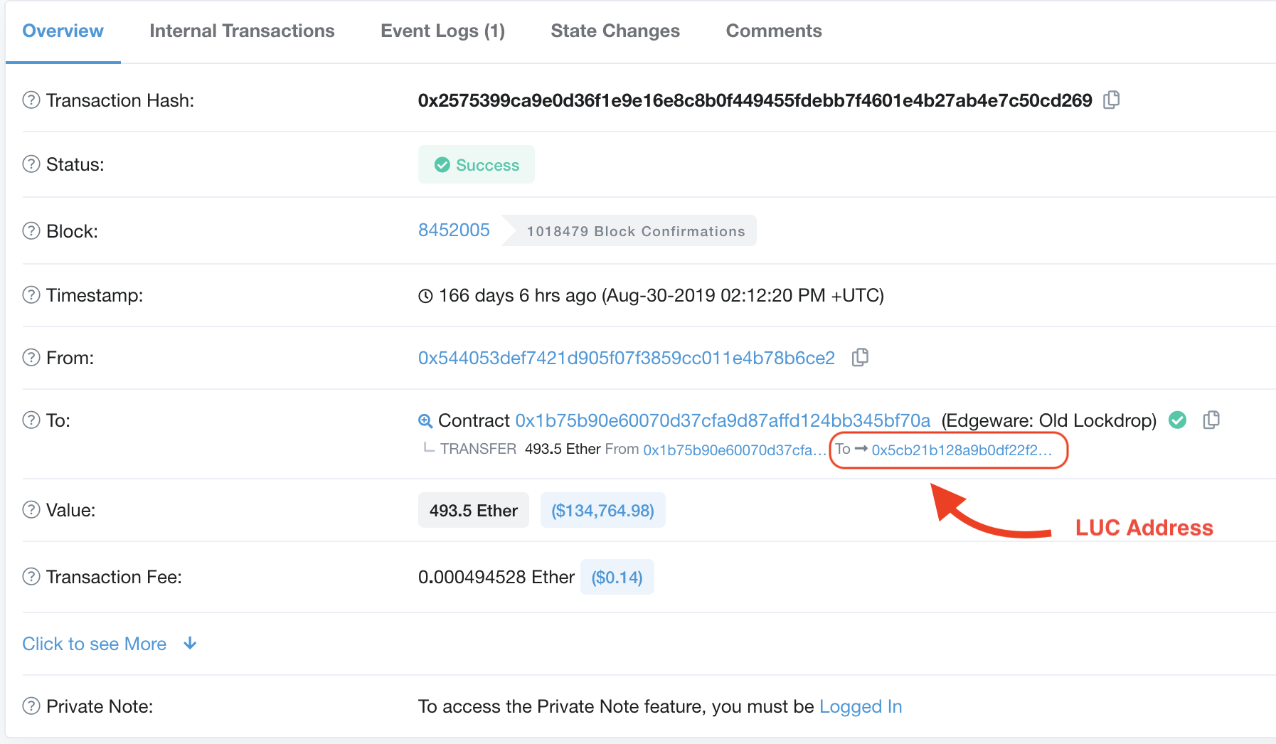 See this example using Etherscan.io